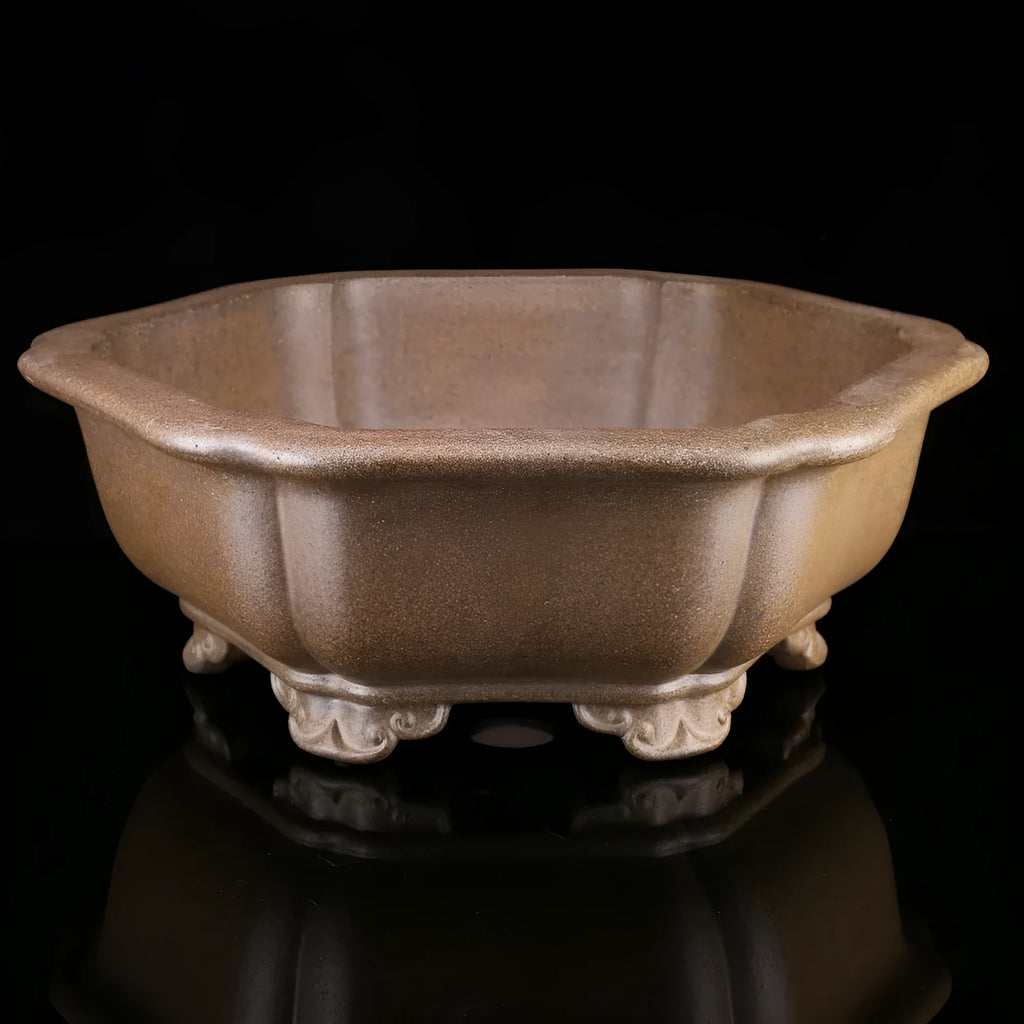 Large handmade purple sand tea basin for traditional Gongfu tea ceremonies