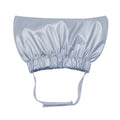 Adjustable waterproof pet shower cap in silver, pink, and gold colours for cats and dogs