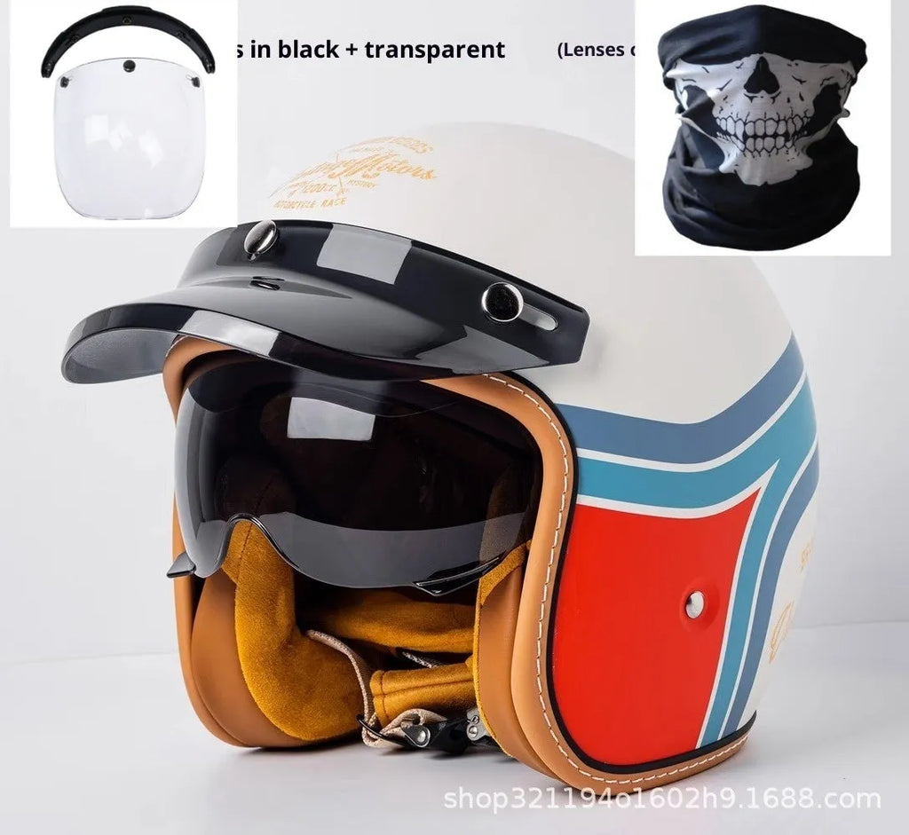 Motorcycle helmet with built-in goggles for electric commuting in ABS material