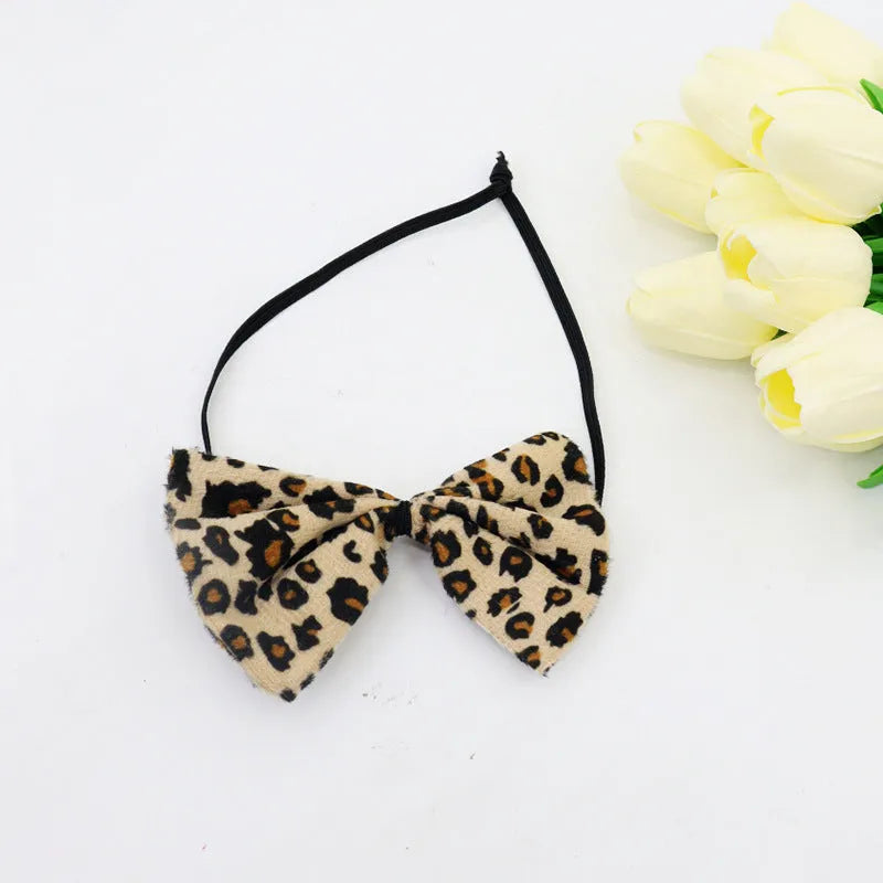 Halloween leopard print half face plastic mask and matching leopard print headband set