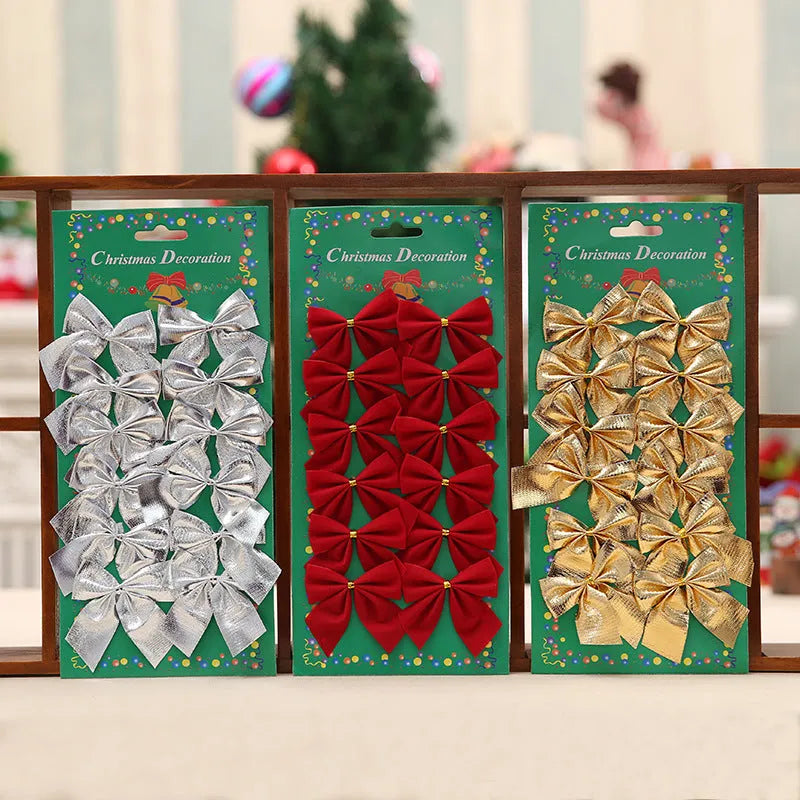 Gold polyester Christmas ribbon bow measuring 5 cm for tree decoration