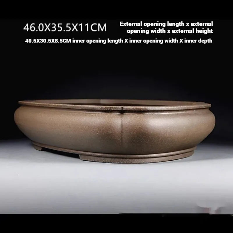 Handmade purple clay papaya-shaped antique Pukou flower pot 46cm long