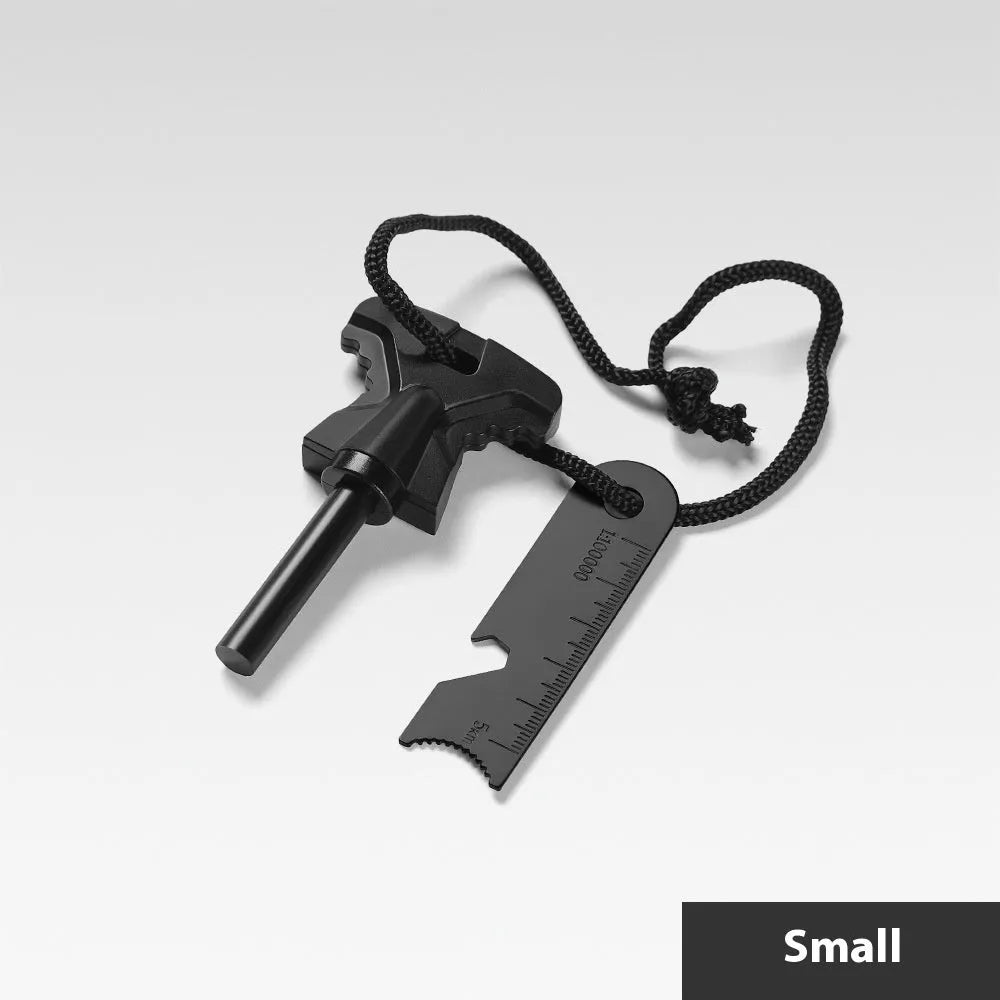 Butterfly-shaped stainless steel survival tool with bottle opener, dimensions 117mm by 43mm
