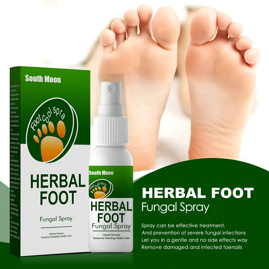 30ml bottle of foot skin nourishing and hydrating care spray with spray nozzle.