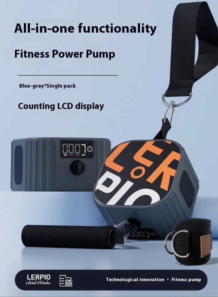 Intelligent adjustable resistance training tensioner in blue grey colour with 2-20kg range