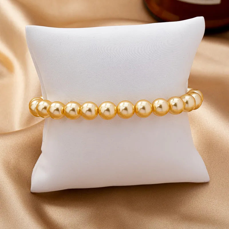Women's copper luxury golden balls bracelet handmade bead geometric unisex jewellery