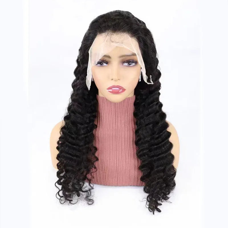Solid colour half-lace front human hair wig displayed at 26-inch length