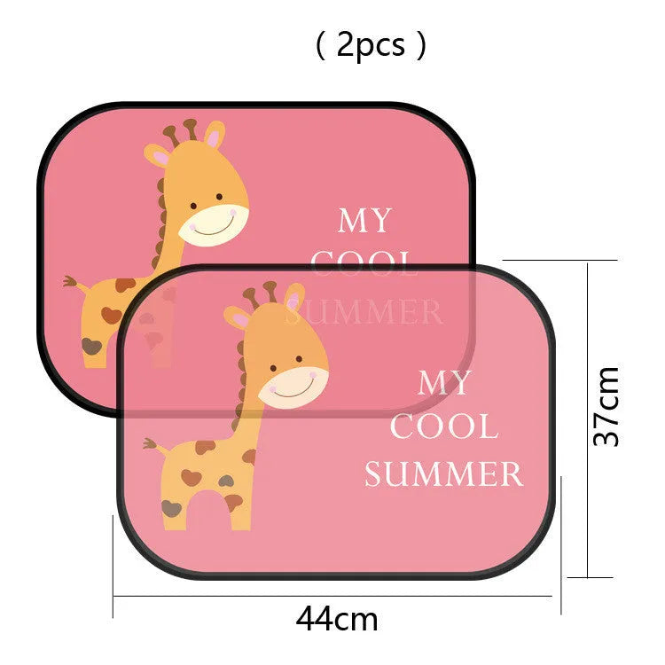 Electrostatic adsorption car side window sunshade with nylon mesh in animal-themed sizes