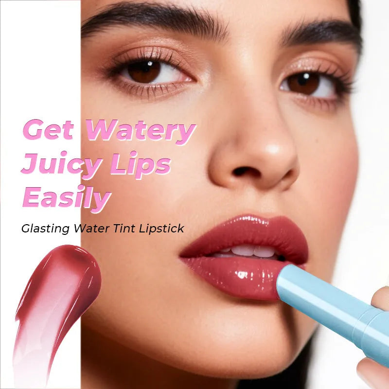 Waterproof moisturising lipstick bullet showing six colour options with 1.8g content