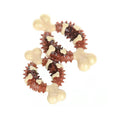 Natural rubber bone-shaped dog molar chew toy in two sizes for teeth grinding and anxiety relief