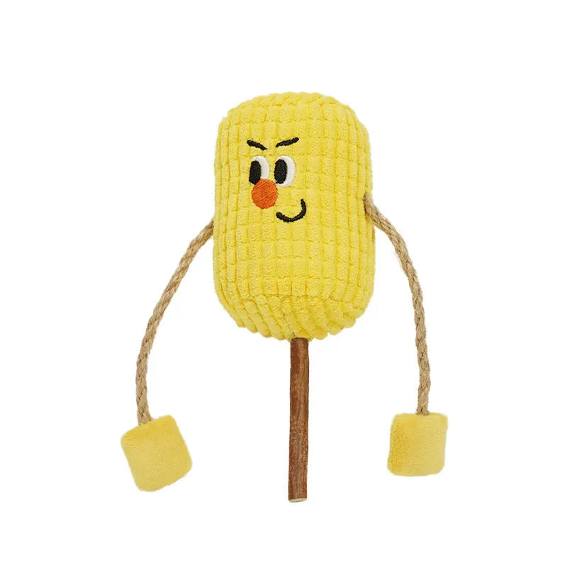 Polio wood corn cob cat dental cleaning toy with catnip measuring 7x6x15cm