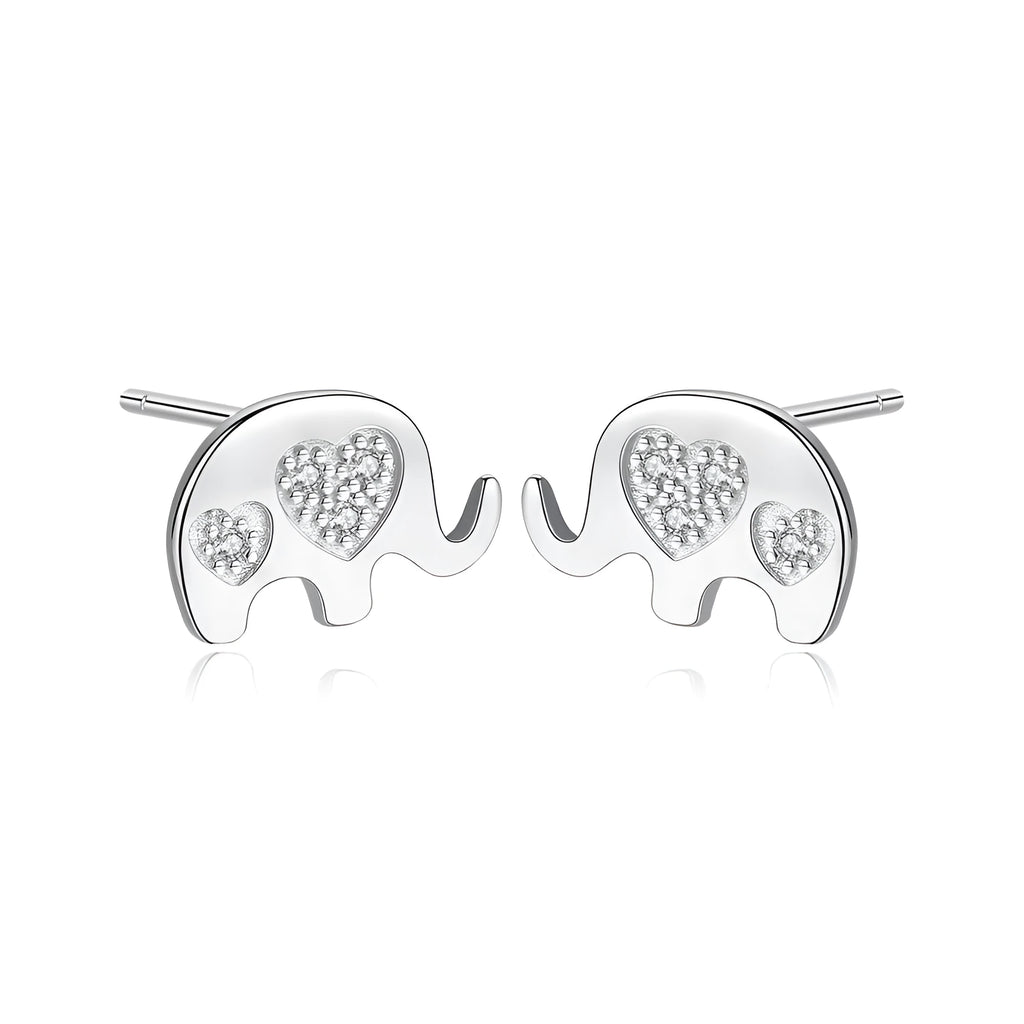 Geometric Korean silver-plated earrings in gold or silvery colour with gem setting