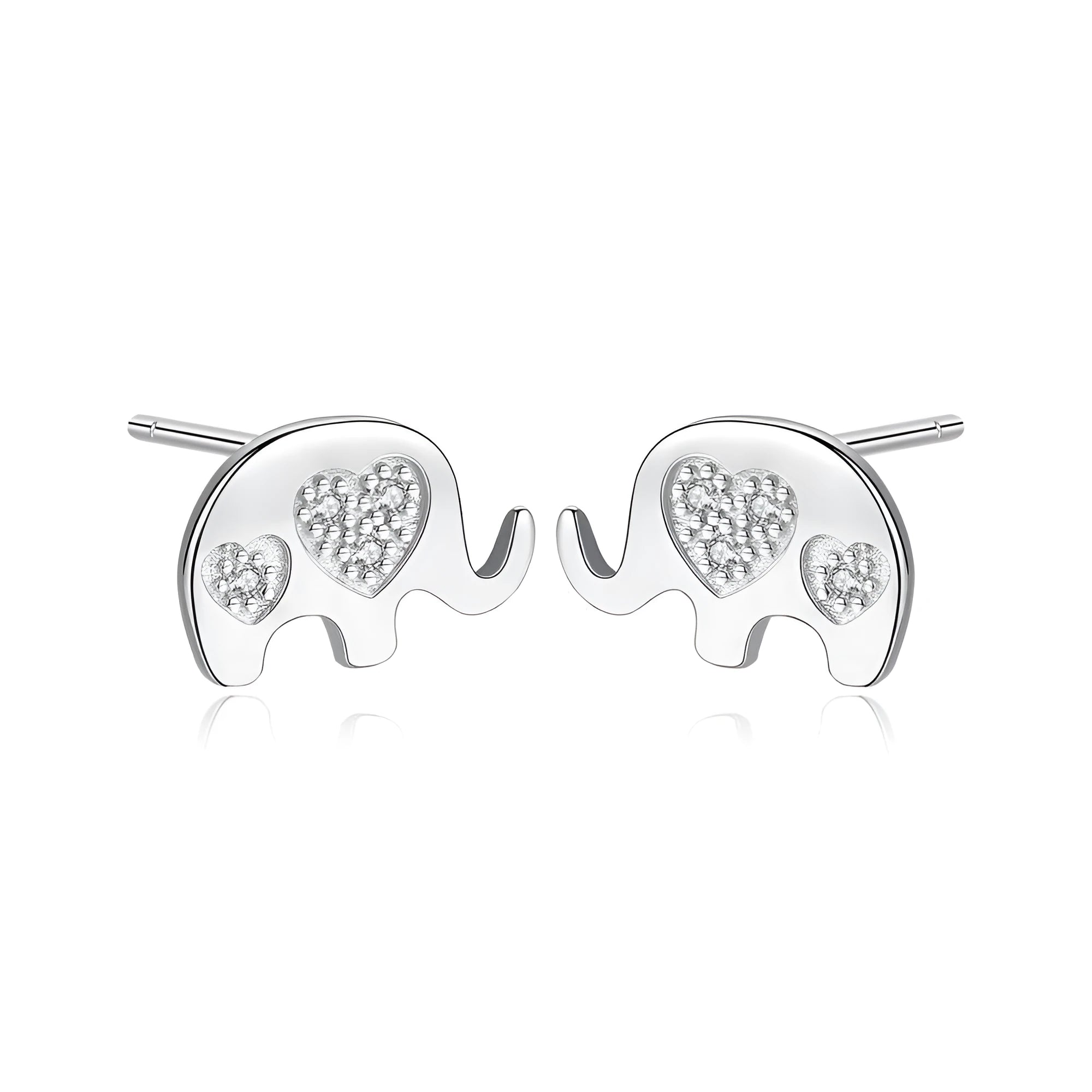 Geometric Korean silver-plated earrings in gold or silvery colour with gem setting