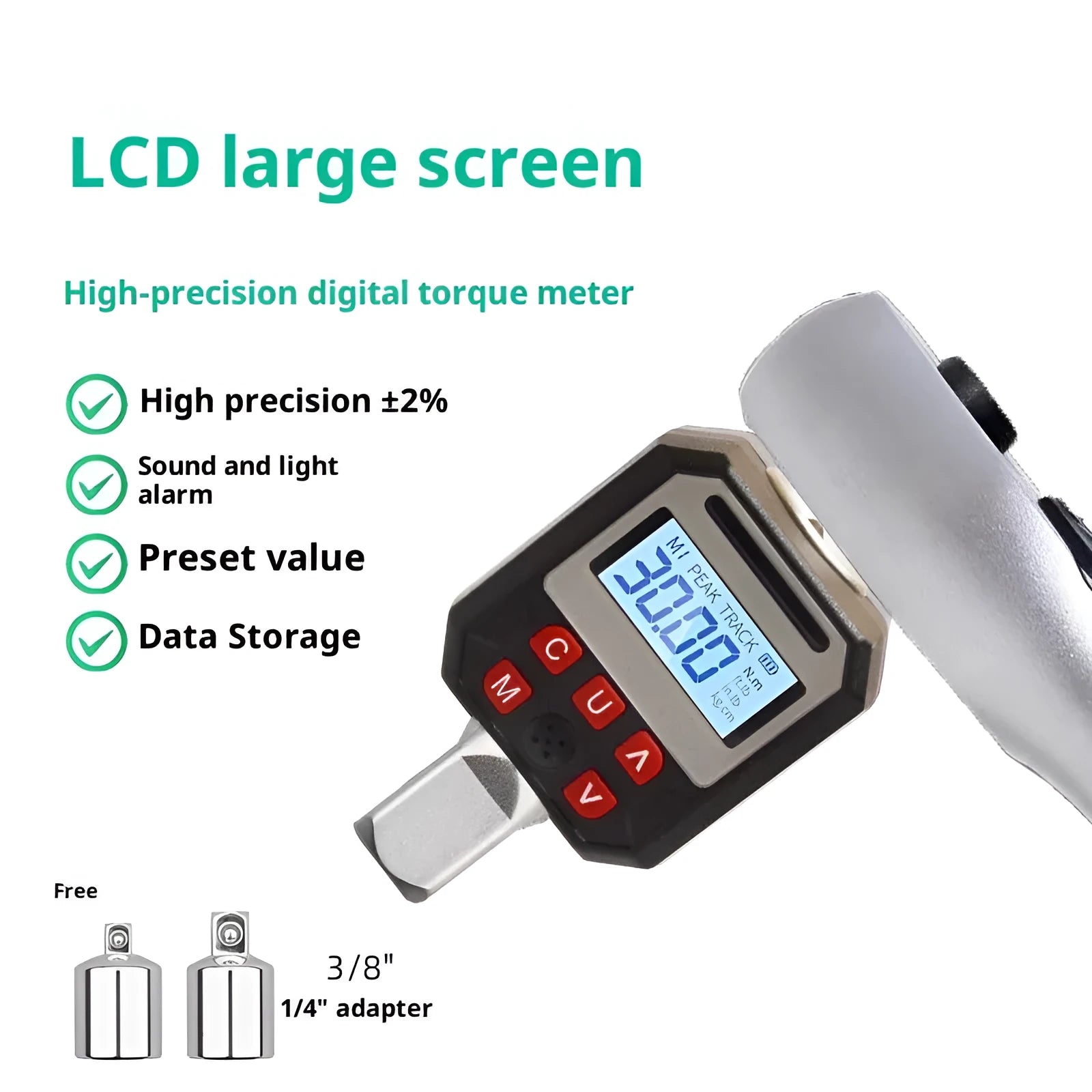 Digital torque meter model 17-340 6-piece set with 17-340 Nm torque range