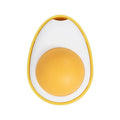 Interactive catnip ball toy with soft plush construction in fried egg and poached egg sizes