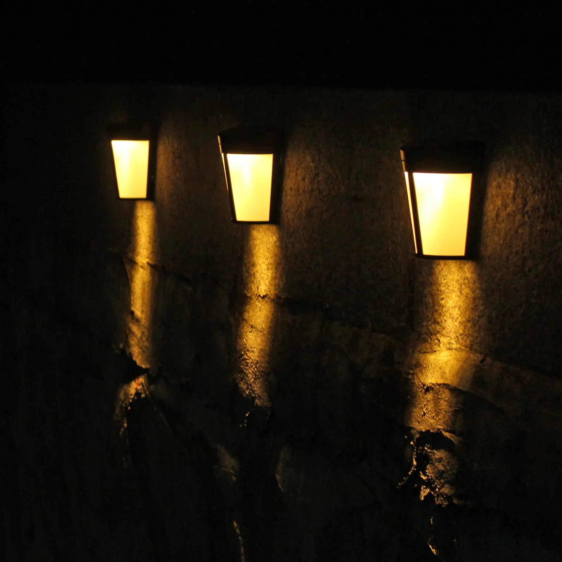 Solar wall lamp with 6 LED lights for outdoor garden and courtyard illumination