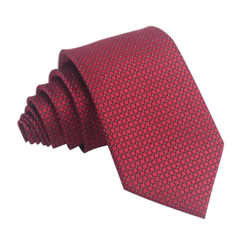 Men's 8CM wide striped formal tie in polyester jacquard weave available in multiple colours
