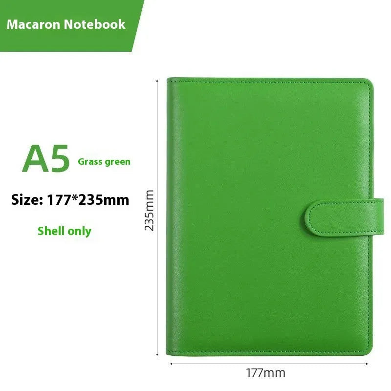 A5 PU leather notebook binder with zipper closure in solid colour options