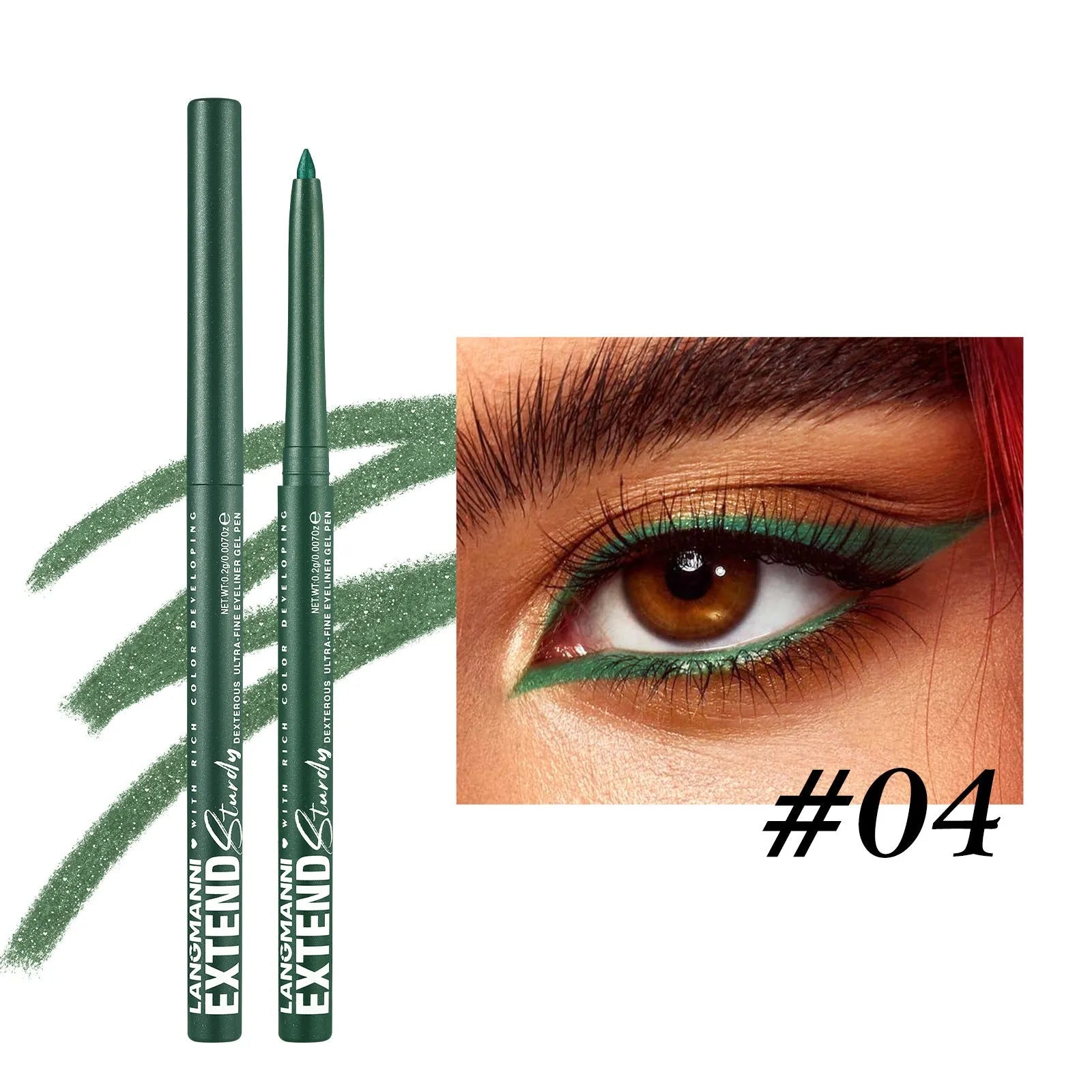 12 colourful eyeliner pencils with matte, glitter, metallic, and pearl finishes in waterproof formula