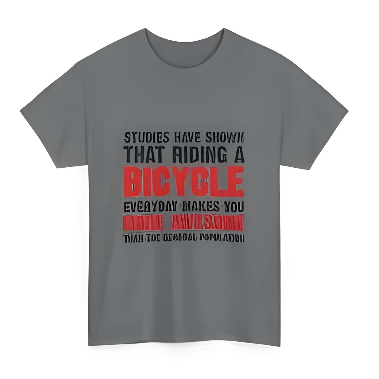 Women's grey cotton short sleeve t-shirt with printed design showing front view