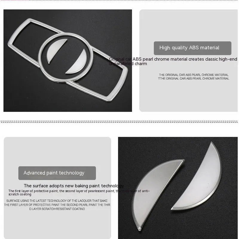 Silver ABS headlight frame decorative strip sticker for BMW dashboard modification