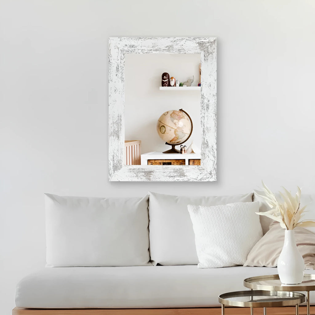 Little White wall-mounted dressing mirror with modern pastoral style and retro Chinese design