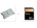 Mercedes-Benz SD to PCMCIA adapter card with stainless steel housing and 32GB SD card