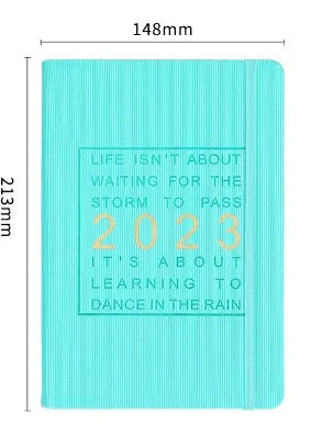 A5 student almanac diary with imitation leather cover showing monthly calendar layout and creative design elements