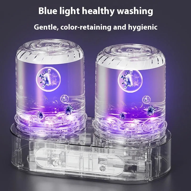 White double bucket USB powered mini washing machine for portable laundry