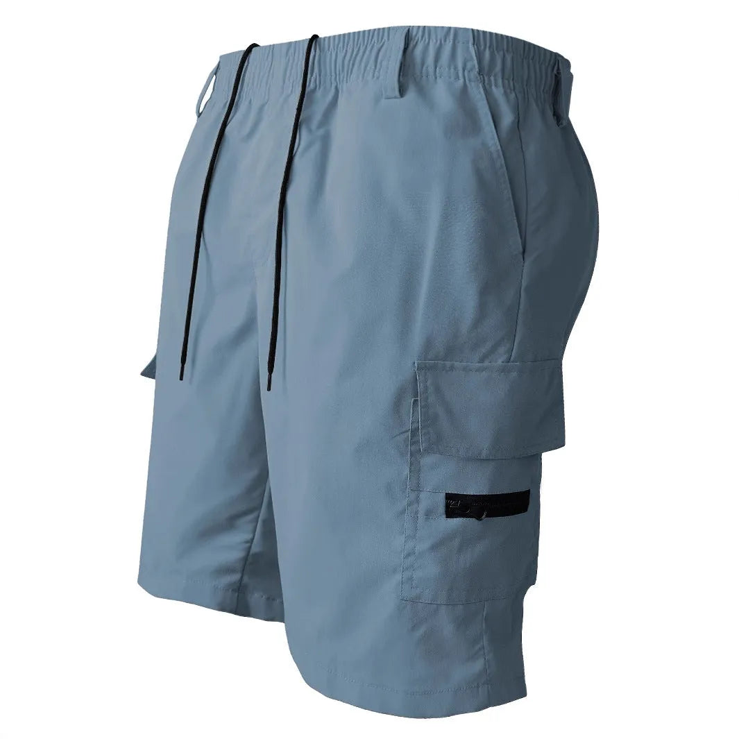 Straight cut casual shorts in polyester with micro elasticity, shown in black colour