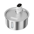 Stainless steel cat water fountain with constant temperature heating base in black and white options