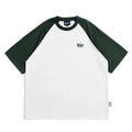 Men's blue casual raglan sleeve T-shirt with loose fit and thin fabric for layering