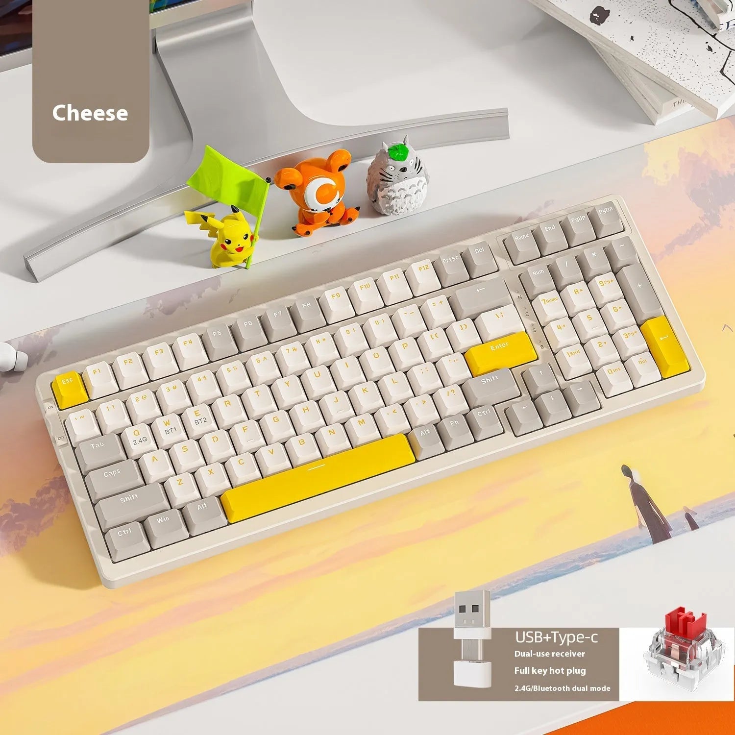Free Wolf K96 Bluetooth dual-mode mechanical keyboard in one of four colour options with red switches