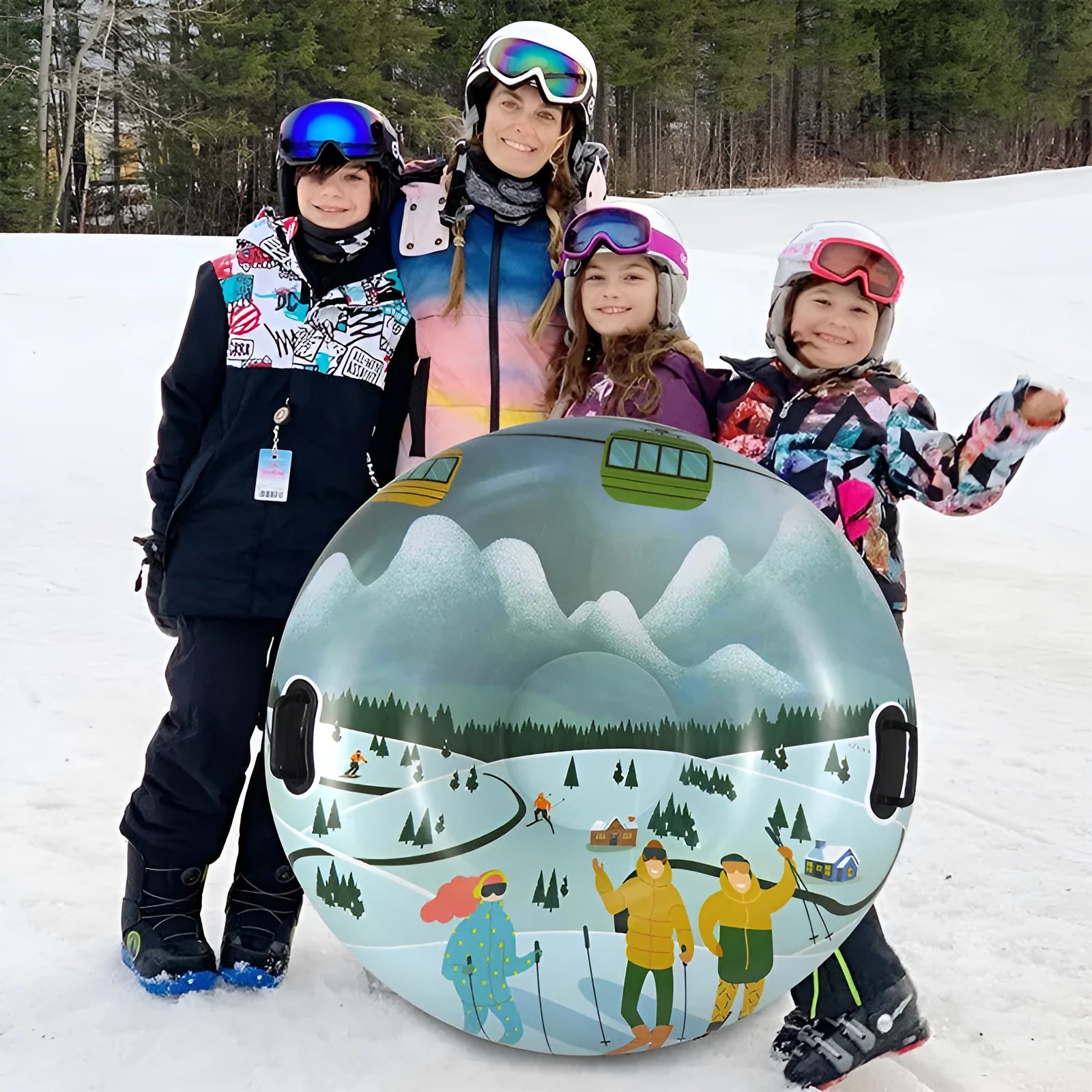 PVC skiing ring toy for children in winter colour options