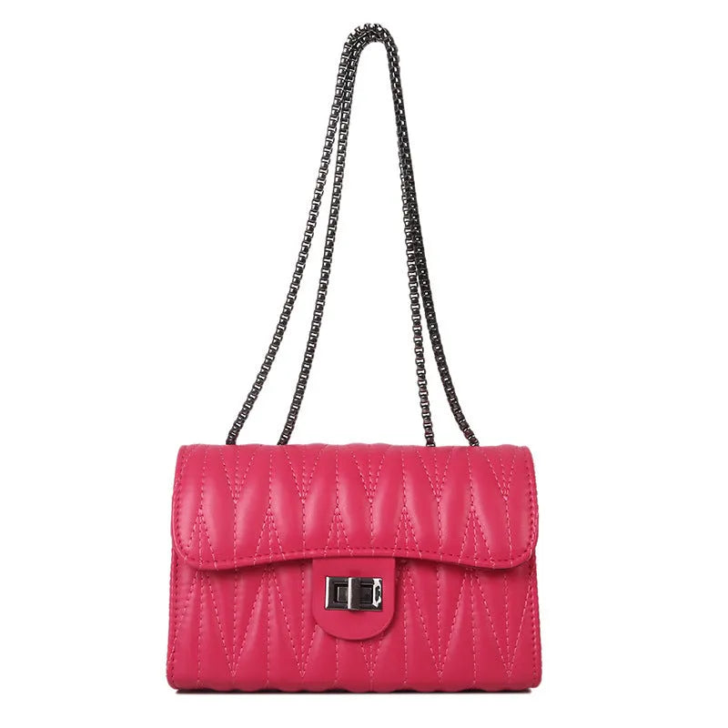 Retro textured diamond small bag in horizontal square shape with eight colour options