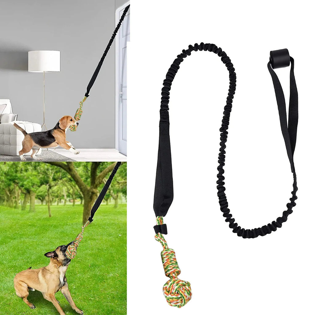 Cotton rope dog toy for tug of war games and grinding, available in black, grey or red colours