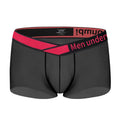 Men's black seamless low-waist underwear with a gradient laser design detail on the front.