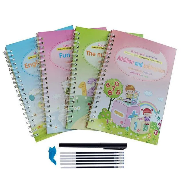 Magic Stylus Clean handwriting copybook set with pen and refills in four colour options.