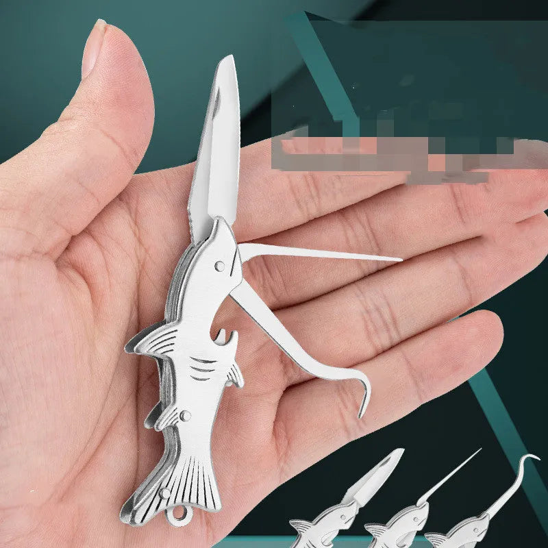 304 stainless steel toothpick knife pocket knife with non-slip grip in silver colour
