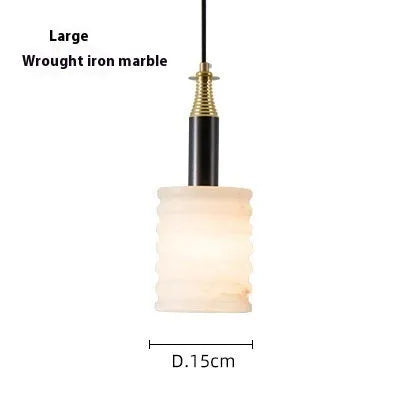 Nordic New Chinese Style Marble Small Droplight Pendant Lamp 220V for Living Room Bedroom Home Decor Available in Small 12cm or Large 15cm Size