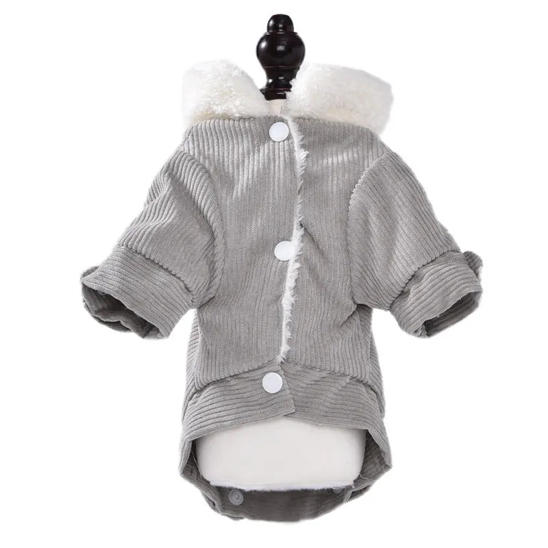 Lambswool grey dog vest with wool lining for autumn and winter wear