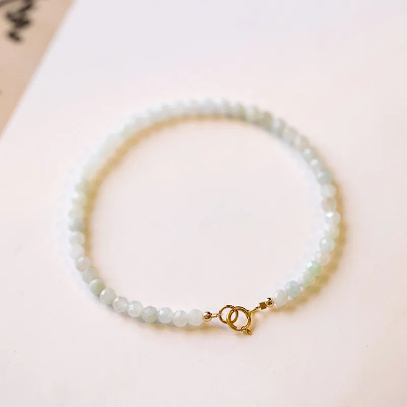 Women's Korean style retro jade bracelet with ball type design and extension chain