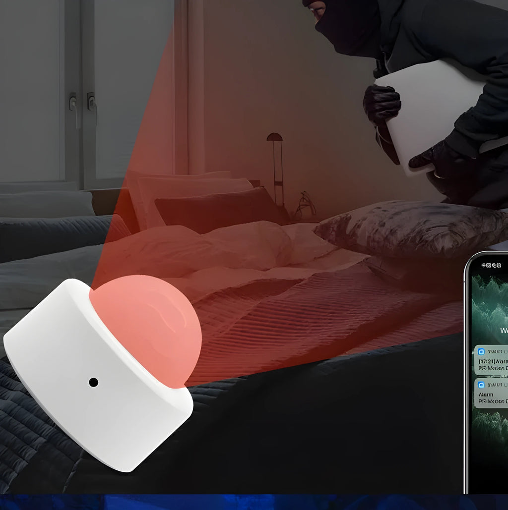 White ZigBee 3.0 infrared body sensor for smart home motion detection
