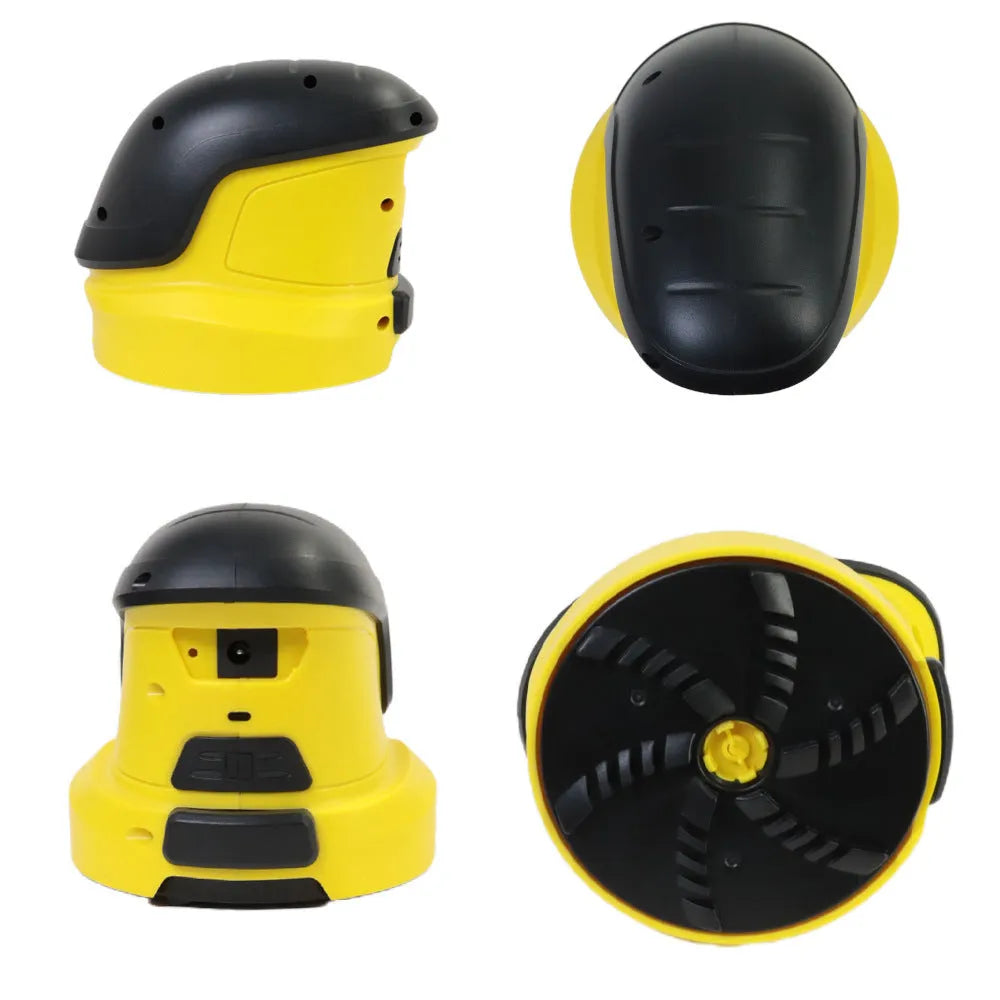 Yellow cordless electric ice scraper with rounded ABS blade for car window de-icing