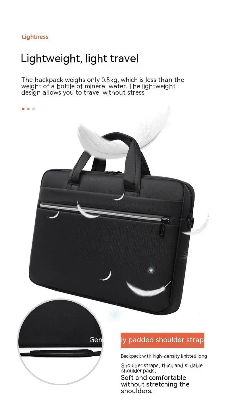 Simple fashion Oxford cloth business computer bag in black for 15 inch laptop with shoulder strap