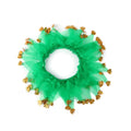 Tie-dye cloth dog collar in free size showing blue, green, Christmas, and Halloween colour options