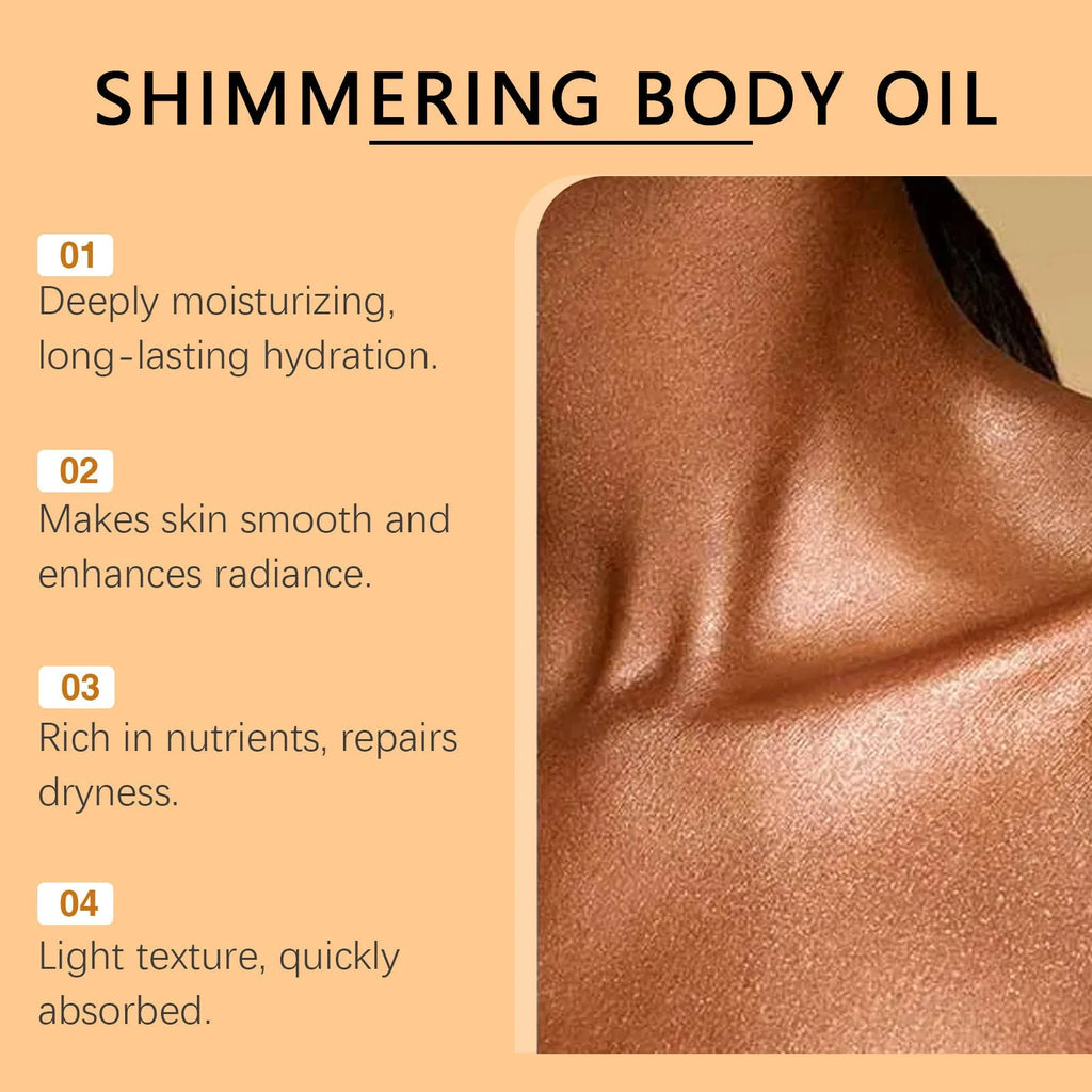 Shiny moisturizing body oil 100ml bottle with jojoba and vitamin E for daily care