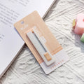 Small art knife in five colours with plastic blade measuring 7.2cm for package cutting