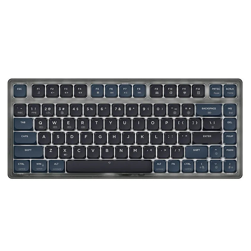 AJAZZ AK832PRO mechanical keyboard with RGB lighting, colour screen, and compact 81-key layout