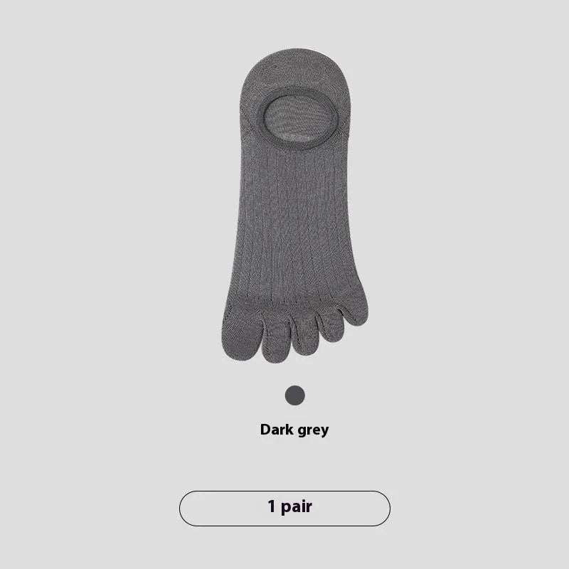 Men's five-finger invisible socks in modal fabric showing colour options